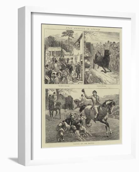 Stag Hunting in Surrey-Basil Bradley-Framed Giclee Print