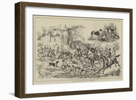 Stag Hunting in the Forest of Fontainebleau-null-Framed Giclee Print