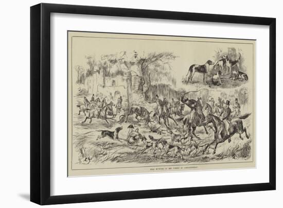 Stag Hunting in the Forest of Fontainebleau-null-Framed Giclee Print
