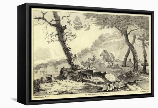 Stag Hunting Scene-Adam Pynacker-Framed Stretched Canvas