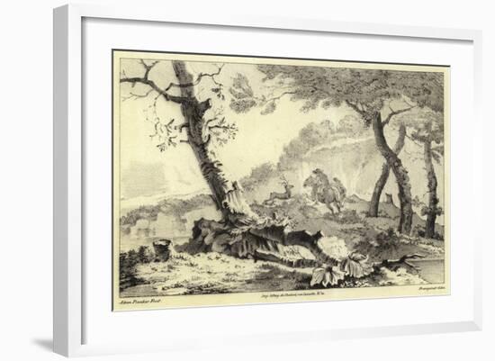 Stag Hunting Scene-Adam Pynacker-Framed Giclee Print