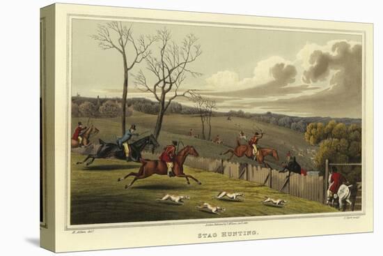 Stag Hunting-Henry Thomas Alken-Stretched Canvas