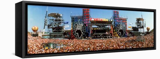 Stage and Audience at Live Aid Concert, to Benefit Famine-Stricken African People-null-Framed Stretched Canvas