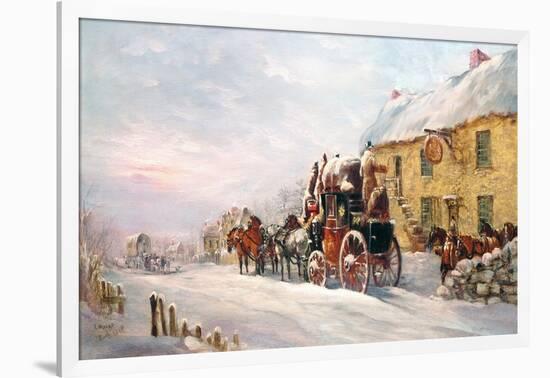 Stage Coach Outside a Tavern, Bath 1819-J.C. Maggs-Framed Giclee Print