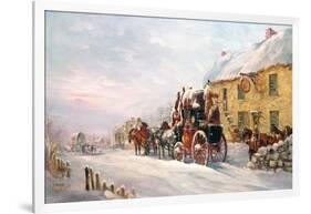 Stage Coach Outside a Tavern, Bath 1819-J.C. Maggs-Framed Giclee Print