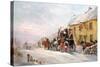 Stage Coach Outside a Tavern, Bath 1819-J.C. Maggs-Stretched Canvas