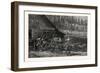 Stage Coach Starting from a Railway Station in Western America-null-Framed Giclee Print