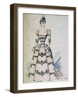 Stage Costume for Adriana Lecouvreur-Eugene Scribe-Framed Giclee Print