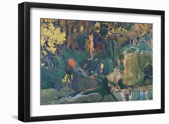 Stage Design for the Ballet the Afternoon of a Faun by C. Debussy, 1912-Léon Bakst-Framed Giclee Print