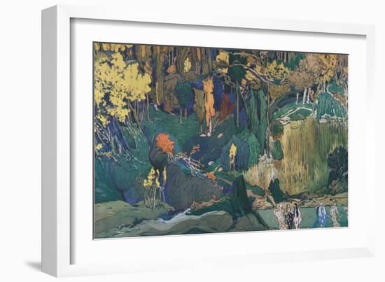 Stage Design for the Ballet the Afternoon of a Faun by C. Debussy, 1912-Léon Bakst-Framed Giclee Print