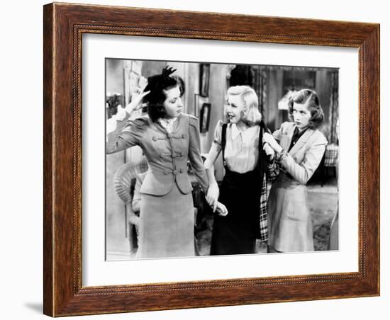 Stage Door, from Left, Ann Miller, Ginger Rogers, Lucille Ball, 1937-null-Framed Photo