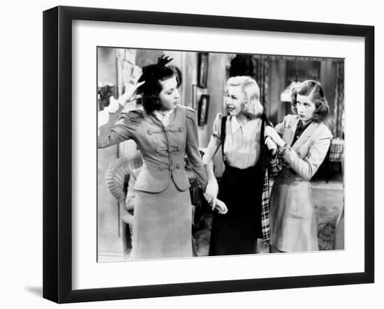 Stage Door, from Left, Ann Miller, Ginger Rogers, Lucille Ball, 1937-null-Framed Photo