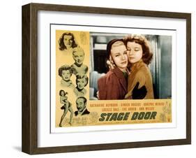 Stage Door, Ginger Rogers, Katharine Hepburn, 1937-null-Framed Photo