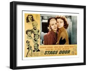 Stage Door, Ginger Rogers, Katharine Hepburn, 1937-null-Framed Photo