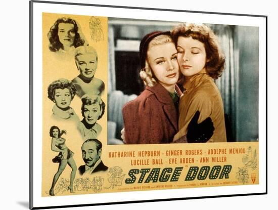 Stage Door, Ginger Rogers, Katharine Hepburn, 1937-null-Mounted Photo