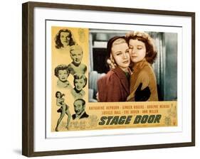 Stage Door, Ginger Rogers, Katharine Hepburn, 1937-null-Framed Photo