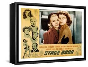 Stage Door, Ginger Rogers, Katharine Hepburn, 1937-null-Framed Stretched Canvas