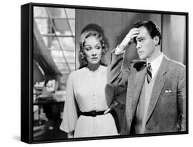 STAGE FRIGHT, 1950 directed by ALFRED HITCHCOCK Marlene Dietrich / Richard Todd (b/w photo)-null-Framed Stretched Canvas