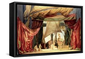 Stage Model for the Opera "Tristan and Isolde" by Richard Wagner (1813-83) (Painted Card)-null-Framed Stretched Canvas