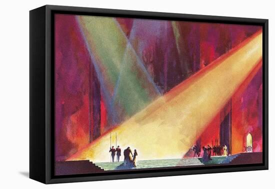 Stage Production with Spotlights-null-Framed Stretched Canvas