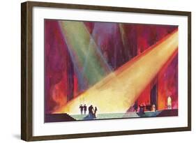 Stage Production with Spotlights-null-Framed Art Print