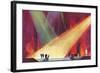 Stage Production with Spotlights-null-Framed Art Print