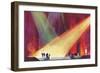 Stage Production with Spotlights-null-Framed Art Print