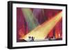 Stage Production with Spotlights-null-Framed Art Print