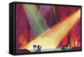 Stage Production with Spotlights-null-Framed Stretched Canvas