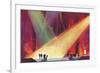 Stage Production with Spotlights-null-Framed Art Print