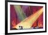 Stage Production with Spotlights-null-Framed Art Print