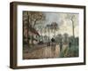 Stagecoach at Louveciennes-Camille Pissarro-Framed Art Print