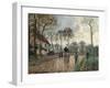 Stagecoach at Louveciennes-Camille Pissarro-Framed Art Print