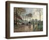Stagecoach at Louveciennes-Camille Pissarro-Framed Art Print