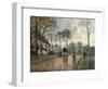 Stagecoach at Louveciennes-Camille Pissarro-Framed Art Print