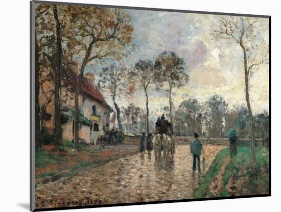 Stagecoach at Louveciennes-Camille Pissarro-Mounted Art Print