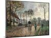 Stagecoach at Louveciennes-Camille Pissarro-Mounted Art Print