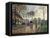 Stagecoach at Louveciennes-Camille Pissarro-Framed Stretched Canvas