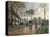 Stagecoach at Louveciennes-Camille Pissarro-Stretched Canvas