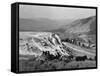 Stagecoach at Mammoth Hot Springs-null-Framed Stretched Canvas