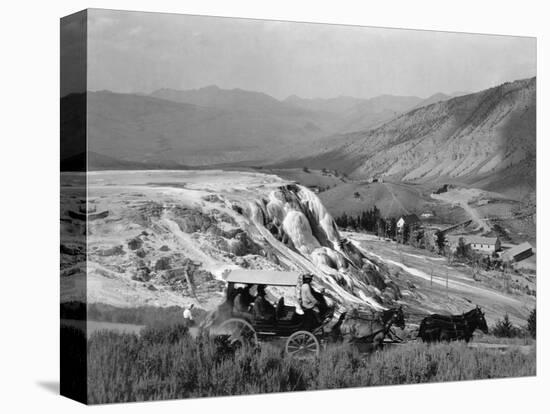Stagecoach at Mammoth Hot Springs-null-Stretched Canvas