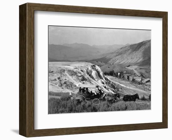 Stagecoach at Mammoth Hot Springs-null-Framed Photographic Print