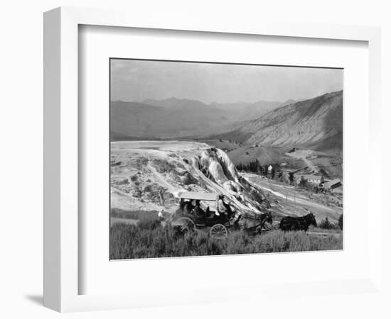 Stagecoach at Mammoth Hot Springs-null-Framed Photographic Print