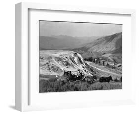 Stagecoach at Mammoth Hot Springs-null-Framed Photographic Print