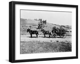 Stagecoach at Yellowstone National Park Photograph - Yellowstone, WY-Lantern Press-Framed Art Print