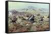 Stagecoach Attack-Charles Marion Russell-Framed Stretched Canvas