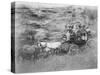 Stagecoach Carrying Men, Women & Children Photograph - Hot Springs, SD-Lantern Press-Stretched Canvas
