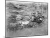 Stagecoach Carrying Men, Women & Children Photograph - Hot Springs, SD-Lantern Press-Mounted Art Print