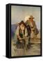 Stagecoach Driver and Armed Guard in the West-null-Framed Stretched Canvas