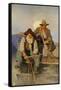 Stagecoach Driver and Armed Guard in the West-null-Framed Stretched Canvas